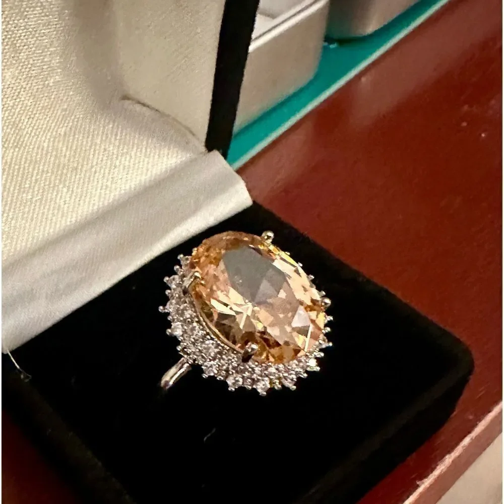 💗💗NEW!! 11CT ROUND MORGANITE RING - Picture 9 of 12